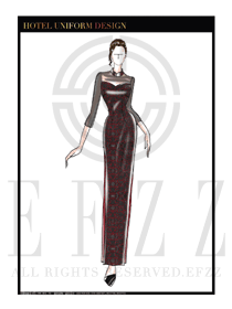 原創手繪酒店餐廳領班制服設計圖131
