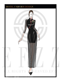 星級酒店中餐廳女領班制服設計圖137