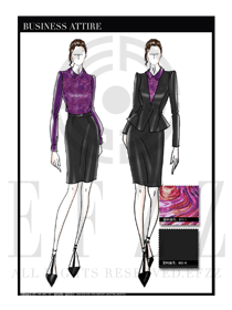大師手繪女款秋冬職業(yè)裝設計圖1223