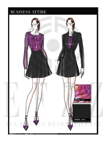 OL時尚女秋冬長袖職業裝設計圖1224