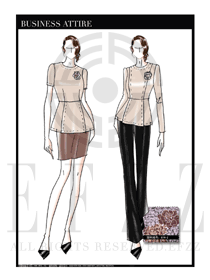 手繪修身款女秋冬職業裝設計圖1233