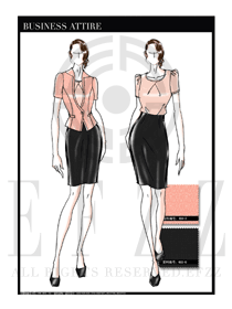手繪修身款女秋冬職業裝設計圖1237