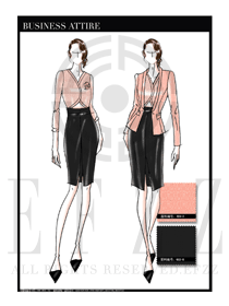 OL時尚女秋冬長袖職業裝設計圖1243