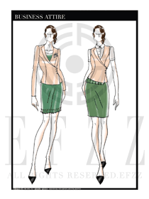 OL時尚女秋冬長袖職業裝設計圖1247