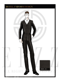 西裝款餐飲西餐服務員服裝款式圖1220