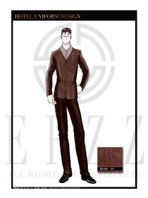 仿麻休閑西裝款西餐服務(wù)員制服設(shè)計圖1221
