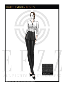 女休閑襯衫款餐飲西餐服務(wù)員制服設(shè)計(jì)圖1224