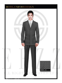 黑灰雪點酒店經理職業裝款式圖432