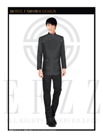 黑色男款酒店行李生制服設計圖1095