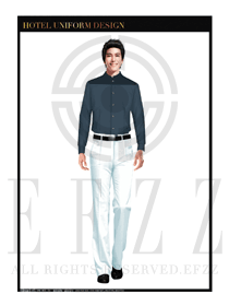 深藍色男款酒店門童行李生制服設計圖1111