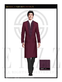 玫紅色男款酒店行李生制服設(shè)計圖1121