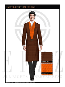 深咖啡色男款酒店門(mén)童服裝款式圖1122