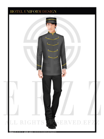 灰色男款酒店行李生制服設(shè)計(jì)圖1141