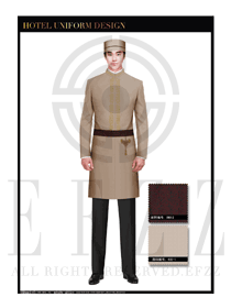 灰色男款酒店門童制服設計圖1157