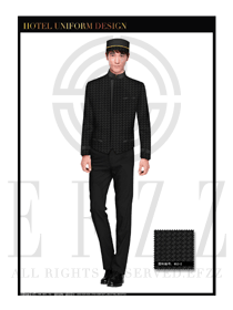黑色時尚拼圖男款酒店門童服裝款式圖1160