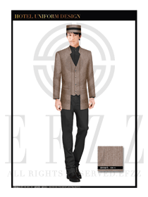 淺咖色男款酒店行李生制服設計圖1170