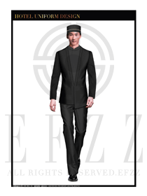黑色男裝酒店門童行李生服裝款式圖1187