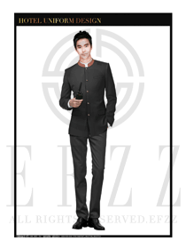 黑色男款酒店行李生制服設(shè)計圖1194
