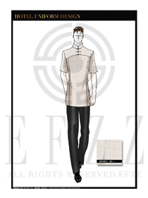 米色男裝酒店門童行李生制服設計圖1196
