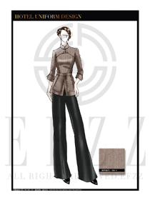 原創大師手繪中餐廳領班服裝款式圖165