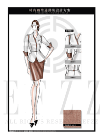 大師手繪時尚OL女裝短裙款職業(yè)裝設(shè)計圖584