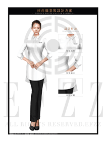 白色時尚OL女款夏裝制服款式圖588