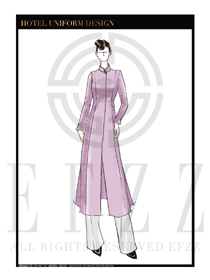 時尚粉紅色水療SPA會所咨客迎賓服裝款式圖422