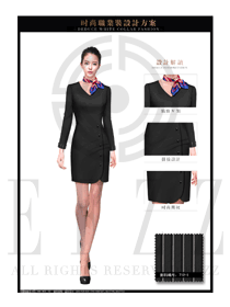 OL時尚灰色女職業裝夏裝制服設計圖647