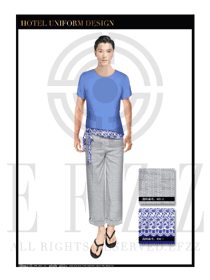 淺藍色男款按摩技師款式設(shè)計圖1331