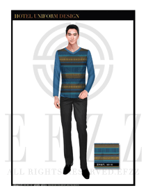 時(shí)尚東南亞風(fēng)格男款按摩技師制服設(shè)計(jì)圖1334