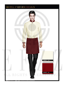 卡其色男款酒店客房服務員制服設計圖539