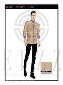 時尚金色男款水療SPA服務員服裝款式圖202