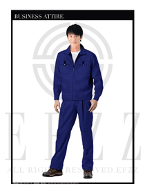 時尚藍色春秋男款工程服服裝款式圖1027