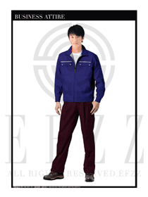 時尚藍(lán)色春秋男款工程服服裝款式圖1029