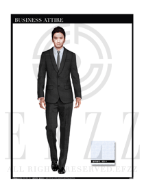黑色男職業(yè)裝西服服裝款式圖385