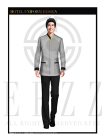 時尚灰色男款酒店客房服務(wù)員制服設(shè)計(jì)圖546