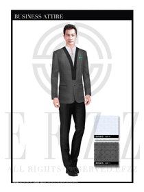 時尚黑灰雪點男職業裝西服制服設計圖392