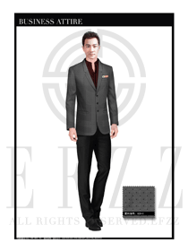 時尚黑灰雪點男職業裝西服制服設計圖394