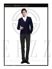 深藍(lán)色男款酒店客房服務(wù)員制服設(shè)計(jì)圖563