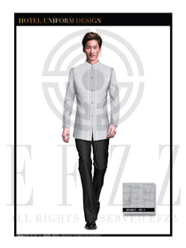 淺灰色男款酒店客房服務員制服設計圖569