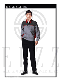 時尚淺灰色春秋男款工程服服裝款式圖1047