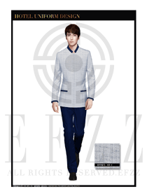 灰色男款酒店客房服務員制服設計圖571