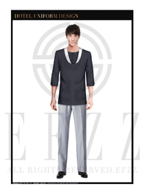 時(shí)尚黑色男款水療SPA服務(wù)員服裝款式圖214