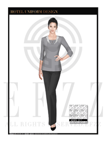 灰色女款水療會所服務員制服設計圖215