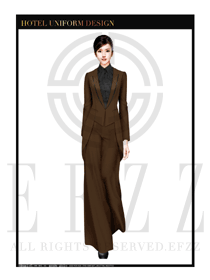 咖啡色音樂主題西餐廳咨客制服設計圖538