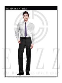 時尚經典白色男款職業裝長袖襯衫款式設計圖264