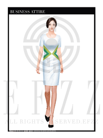 時尚顯廋連衣裙女款按摩技師制服設計圖1364