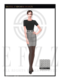 黑色修身款酒店大堂經理制服設計圖990