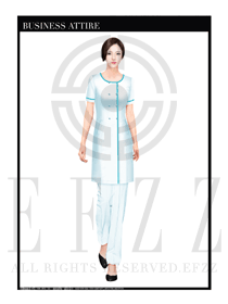 時(shí)尚圓領(lǐng)長(zhǎng)裙款按摩技師制服設(shè)計(jì)圖1375