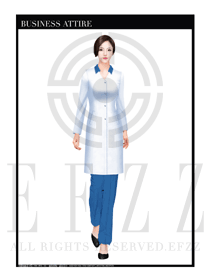 時尚白色翻領(lǐng)女款按摩技師制服設(shè)計圖1377